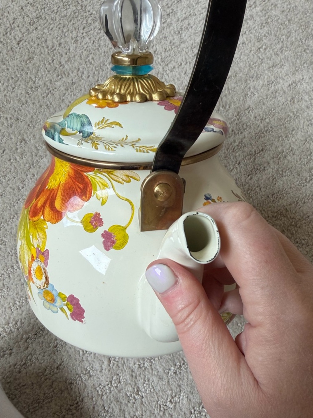 MacKenzie-Childs Flower Market Tea Kettle - Picture 3 of 10